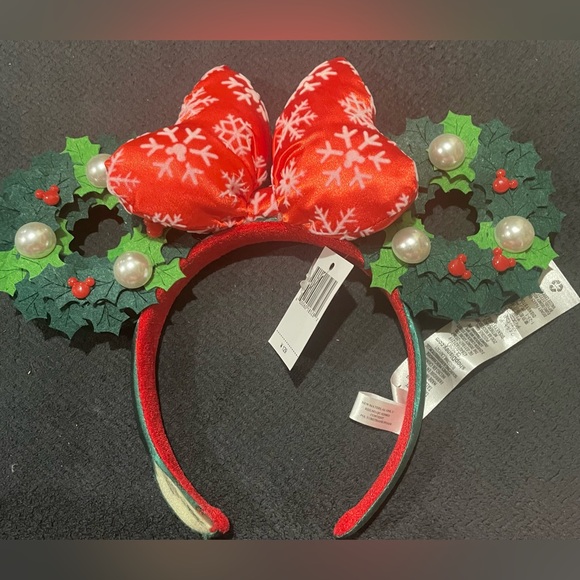 NEW 2023 Disney Shanghai Park exclusive Minnie Christmas Ears ** MINOR DAMAGE ** - Picture 9 of 10